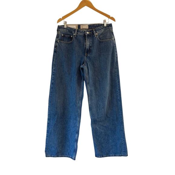 Everlane Women's Mid-Way Jean Mid Rise Wide Leg Organic Cotton Size 30R NWT - Picture 1 of 7